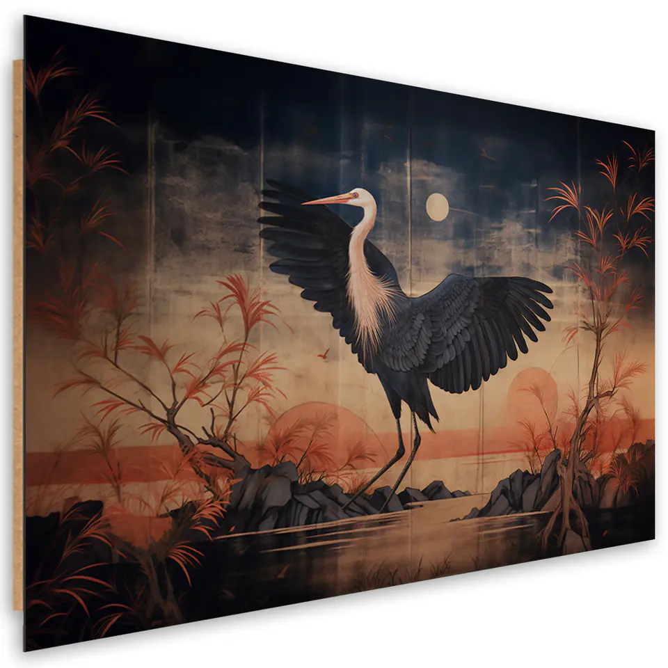 ⁨Obraz Deco Panel,  Żuraw Natura Orientalny (Rozmiar 60x40)⁩ w sklepie Wasserman.eu