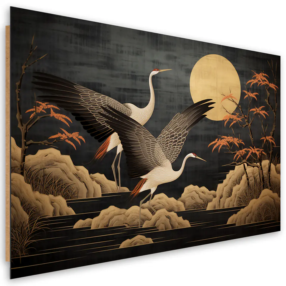 ⁨Obraz Deco Panel,  Pawie na tle księżyca (Rozmiar 60x40)⁩ w sklepie Wasserman.eu
