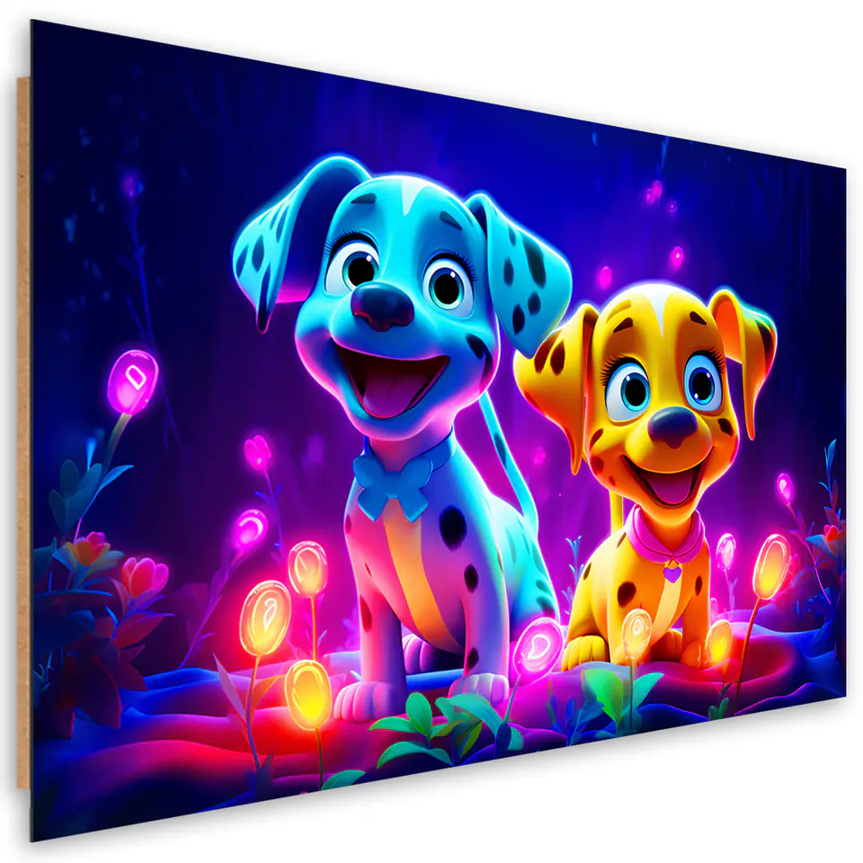⁨Obraz Deco Panel,  Urocze psy kreskówka (Rozmiar 60x40)⁩ w sklepie Wasserman.eu