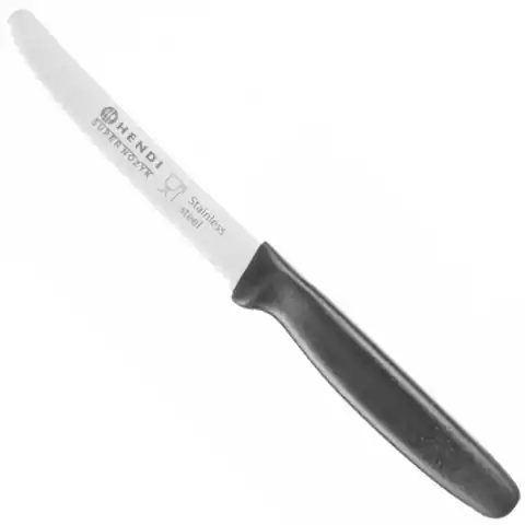 ⁨Super ostry nożyk kuchenny uniwersalny ząbkowane ostrze 22cm - czarny⁩ w sklepie Wasserman.eu