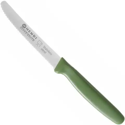 ⁨Super ostry nożyk kuchenny uniwersalny ząbkowane ostrze 22cm - zielony⁩ w sklepie Wasserman.eu