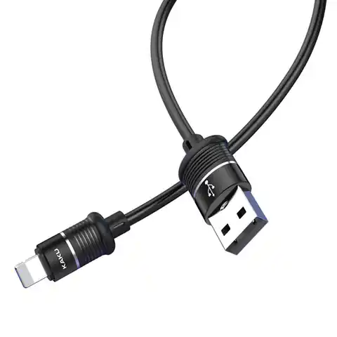⁨Kabel USB 3.2A 25cm LIGHTNING do IPHONE KAKU KSC-351 Szybkie Ładowanie Quick Charge 3.0 i Transmisja Danych czarny⁩ w sklepie Wasserman.eu