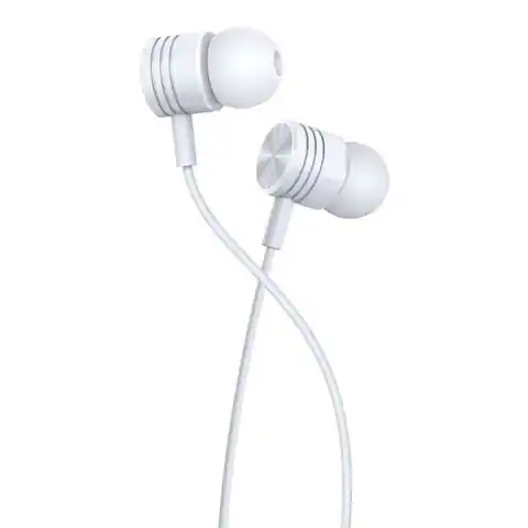 ⁨Słuchawki Przewodowe Dokanałowe z Mikrofonem mini jack 3,5mm KAKUSIGA KSC-697 białe⁩ w sklepie Wasserman.eu