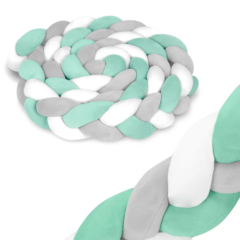 ⁨Otulacz do łóżeczka Ricokids 3m - miętowo-szary⁩ w sklepie Wasserman.eu