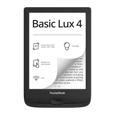⁨Ebook PocketBook Basic Lux 4 618 6" 8GB Wi-Fi Black⁩ w sklepie Wasserman.eu