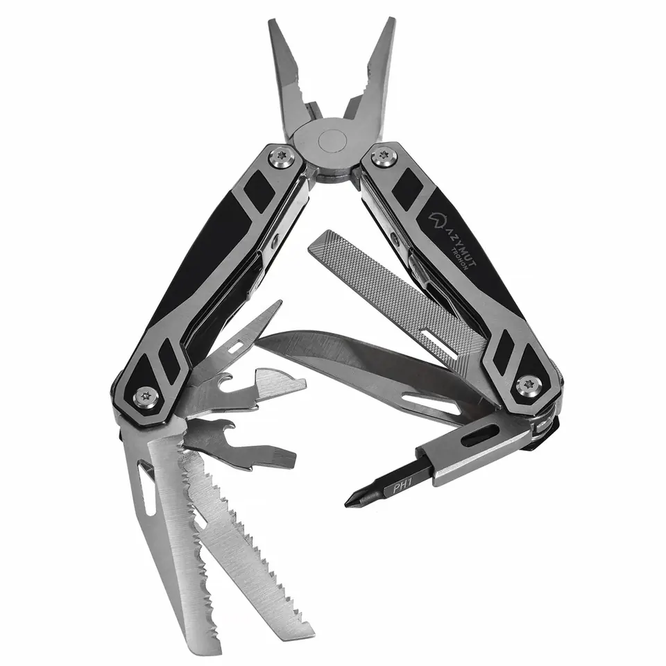 ⁨Multitool AZYMUT Trohon - 12 narzędzi +8 bitów +kabura (H-P2010121)⁩ w sklepie Wasserman.eu