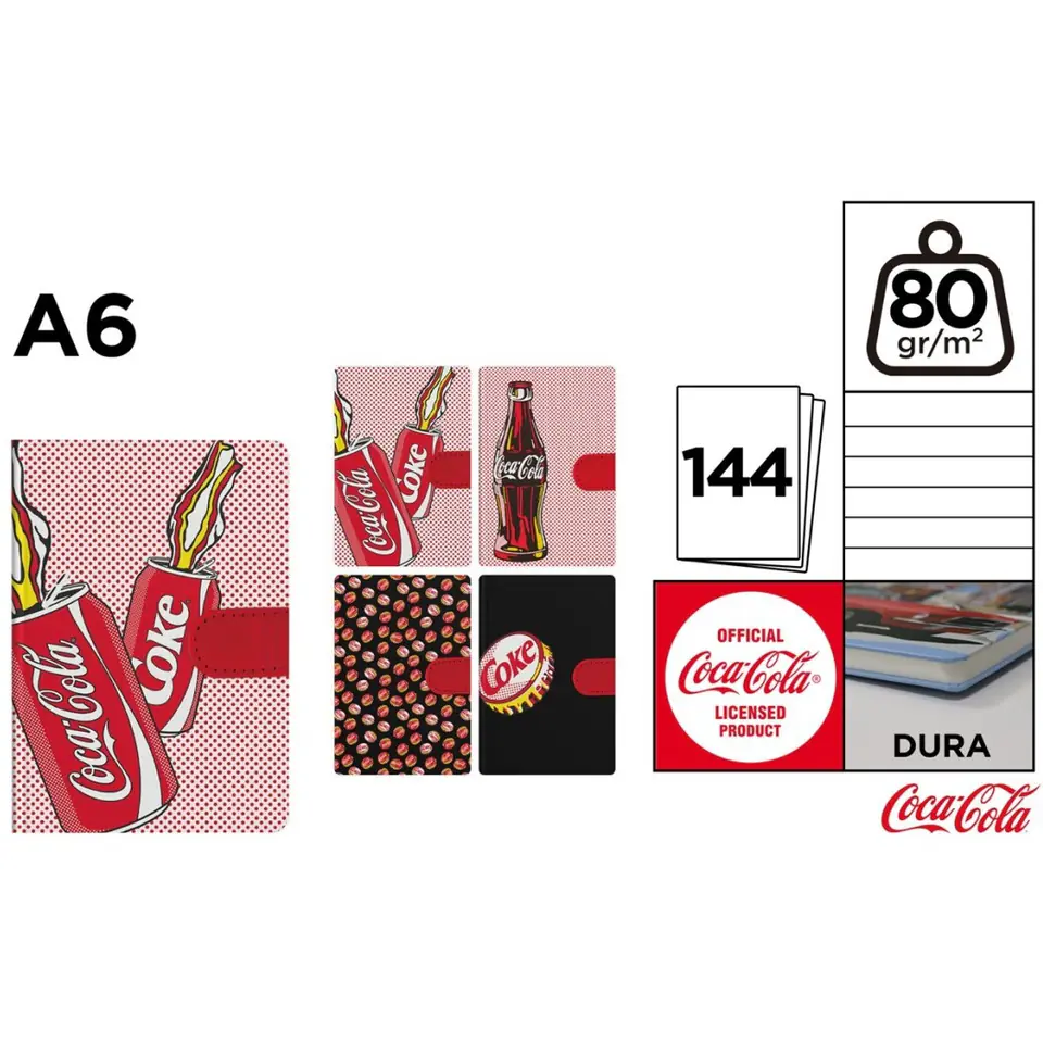 ⁨Notatnik A6 144k. linia napoje COCA-COLA mix wzorów CC021 MP Poland⁩ w sklepie Wasserman.eu