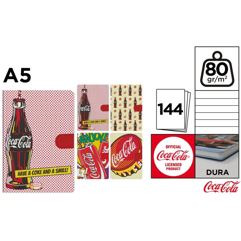 ⁨Notatnik A5 144k. linia napoje COCA-COLA mix CC024 MP Poland⁩ w sklepie Wasserman.eu