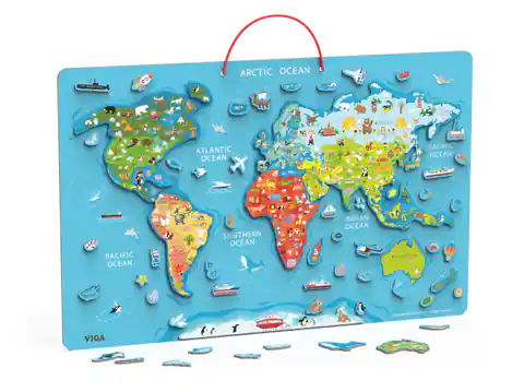 ⁨Viga 44508 2w1 Tablica edukacyjna z magnetyczną mapą świata⁩ at Wasserman.eu