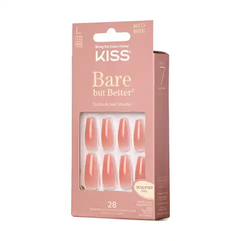 ⁨KISS Sztuczne Paznokcie Bare But Better - nude glow (rozmiar L) 1op.(28szt)⁩ w sklepie Wasserman.eu