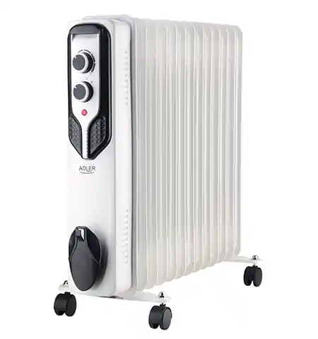 ⁨Adler | Oil-Filled Radiator | AD 7818 | Oil Filled Radiator | 2500 W | Number of power levels 3 | Suitable for rooms up to  m2 | White⁩ at Wasserman.eu