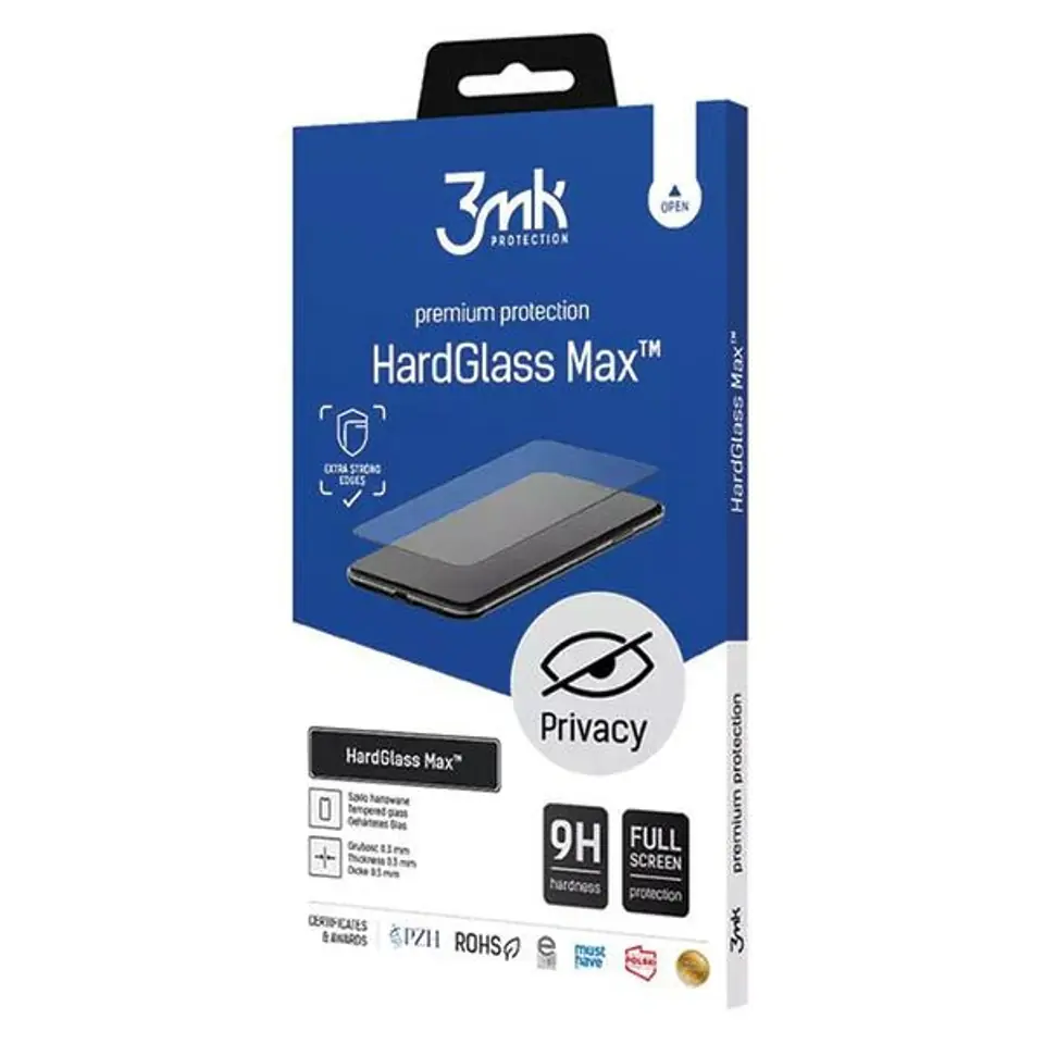 ⁨3MK HardGlass Max Privacy iPhone 15 Plus 6.7" czarny/black, Fullscreen Glass⁩ w sklepie Wasserman.eu