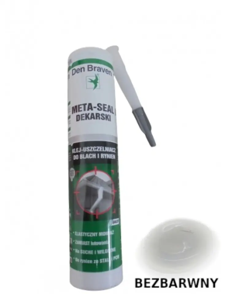 ⁨KLEJ USZCZELNIACZ BLACHY, RYNNY META-SEAL BEZBARWNY 290ML⁩ w sklepie Wasserman.eu