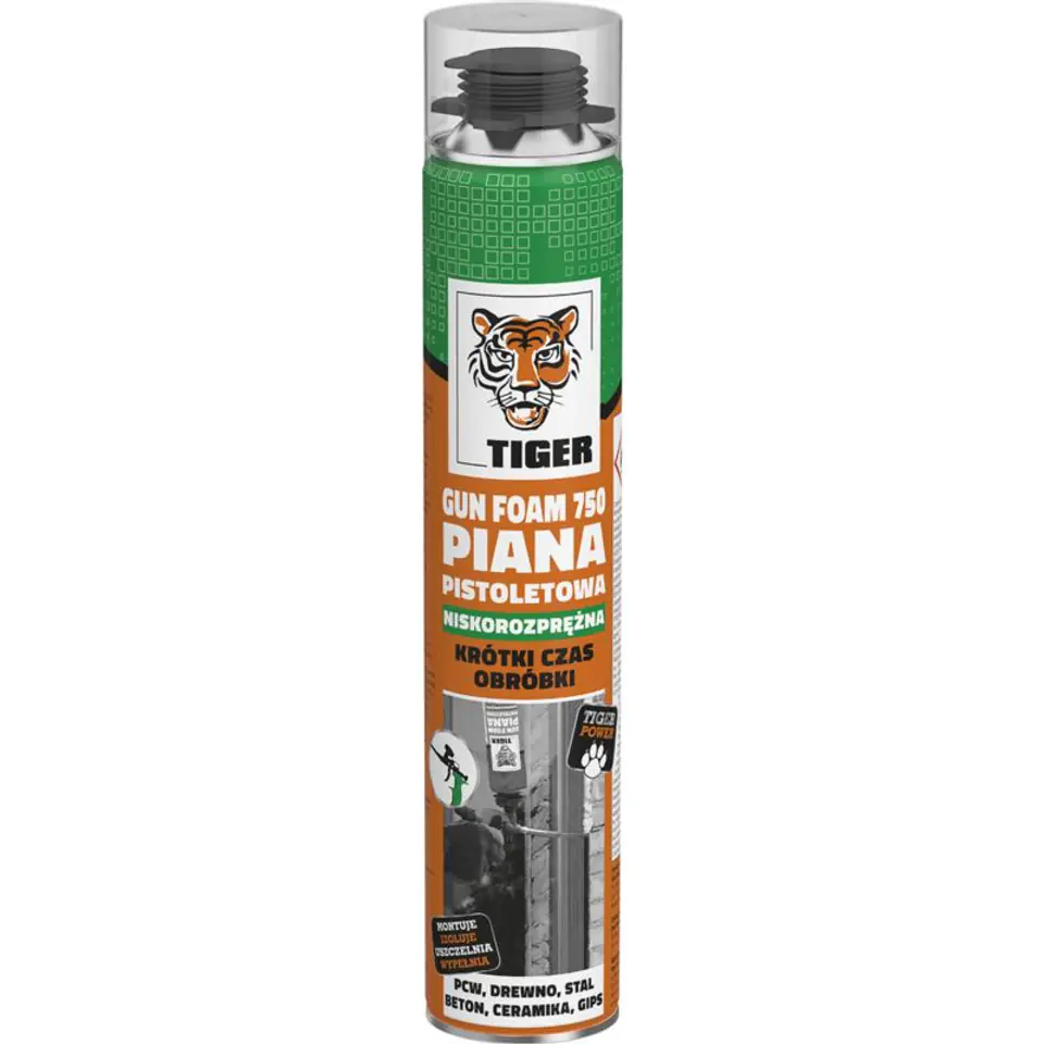 ⁨PIANA PIANKA NISKOPRĘŻNA TIGER GUNFOAM 700ML PISTOLET⁩ w sklepie Wasserman.eu