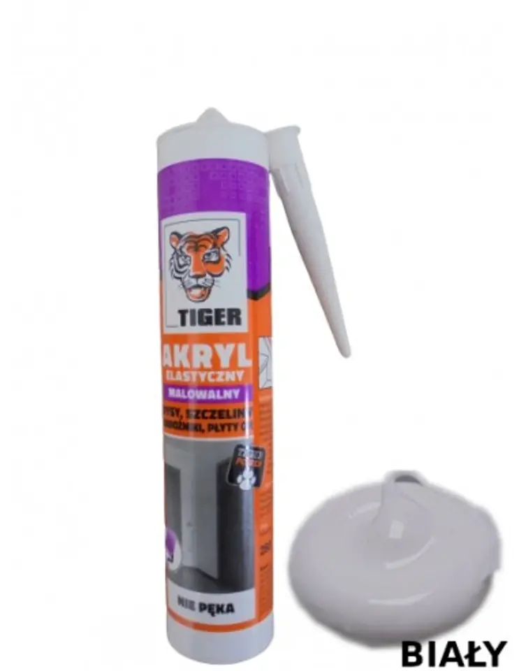 ⁨AKRYL USZCZELNIACZ AKRYLOWY TIGER BIAŁY 260ml⁩ w sklepie Wasserman.eu