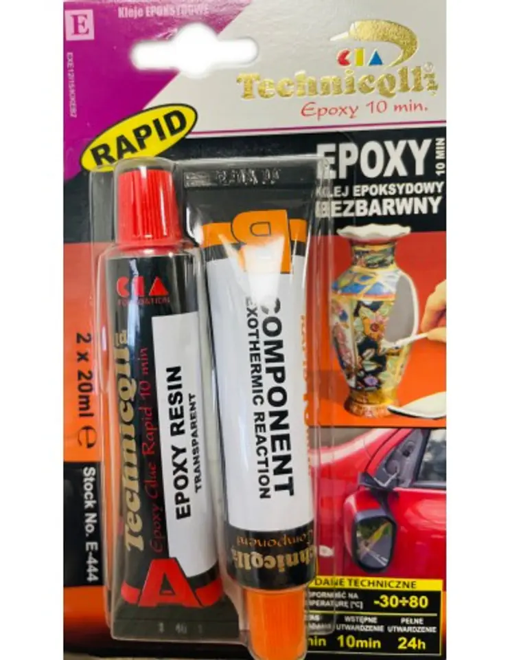 ⁨Universal colorless epoxy adhesive 10 min. E-444⁩ at Wasserman.eu