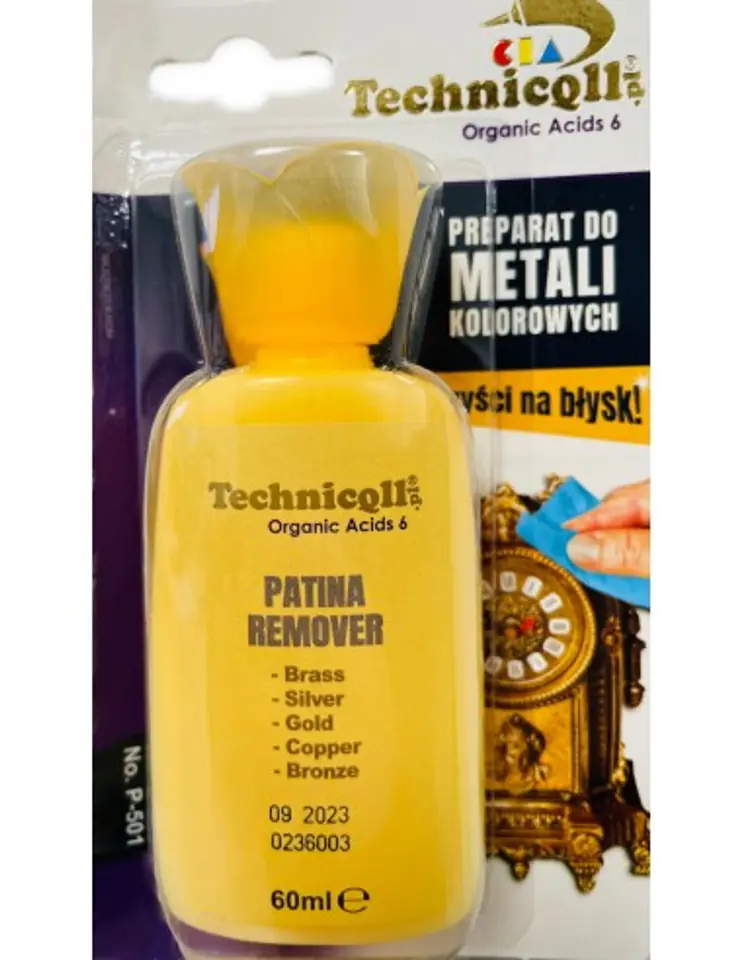 ⁨PREPARAT DO CZYSZCZENIA METALI KOLOROWYCH P-501 TECHNICQLL 60ML⁩ w sklepie Wasserman.eu