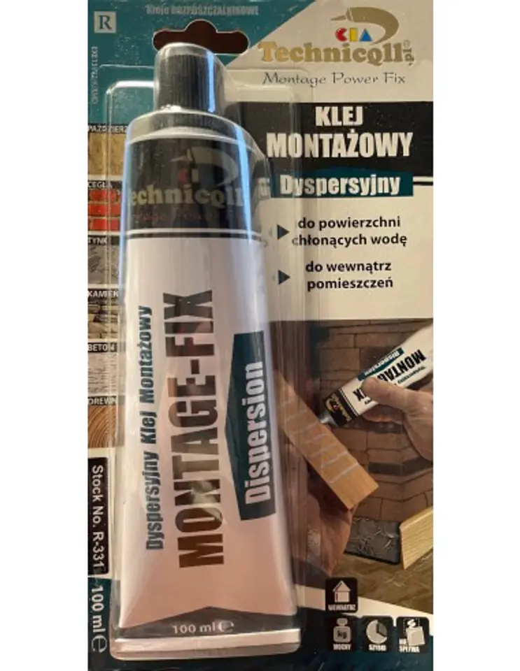 ⁨KLEJ MONTAŻOWY DYSPERSYJNY R-331 TECHNICQLL 100ML⁩ w sklepie Wasserman.eu