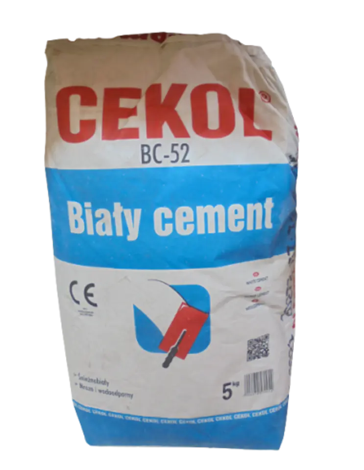 ⁨CEMENT BIAŁY CEKOL BC-52 5kg⁩ w sklepie Wasserman.eu