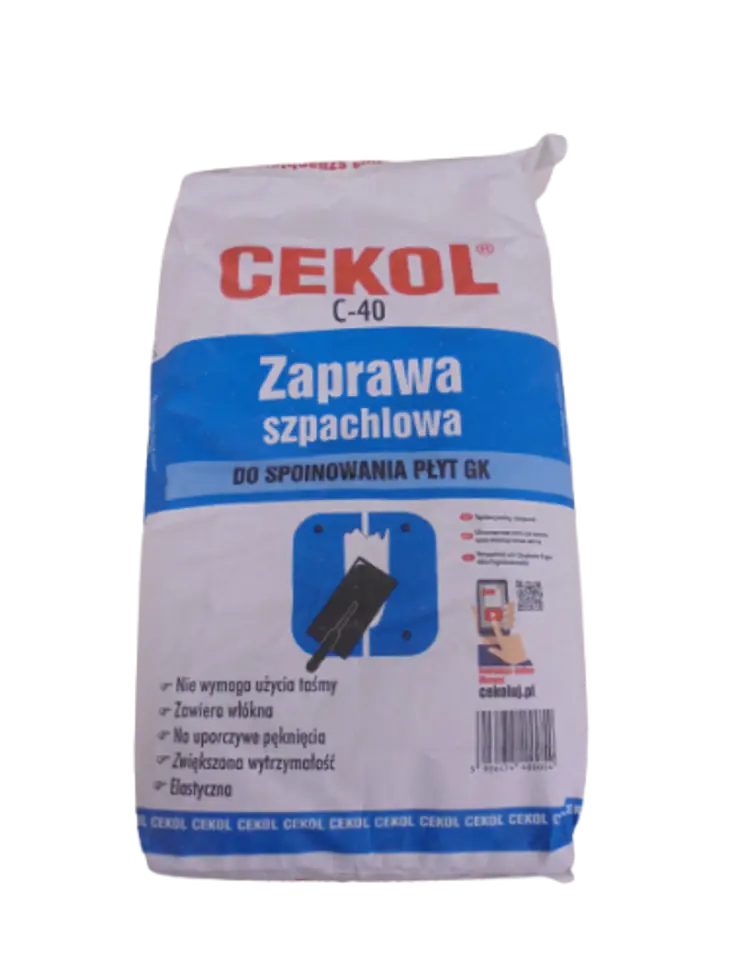 ⁨CEKOL C-40 ZAPRAWA SZPACHLOWA DO SPOINOWANIA PŁYT GK⁩ w sklepie Wasserman.eu