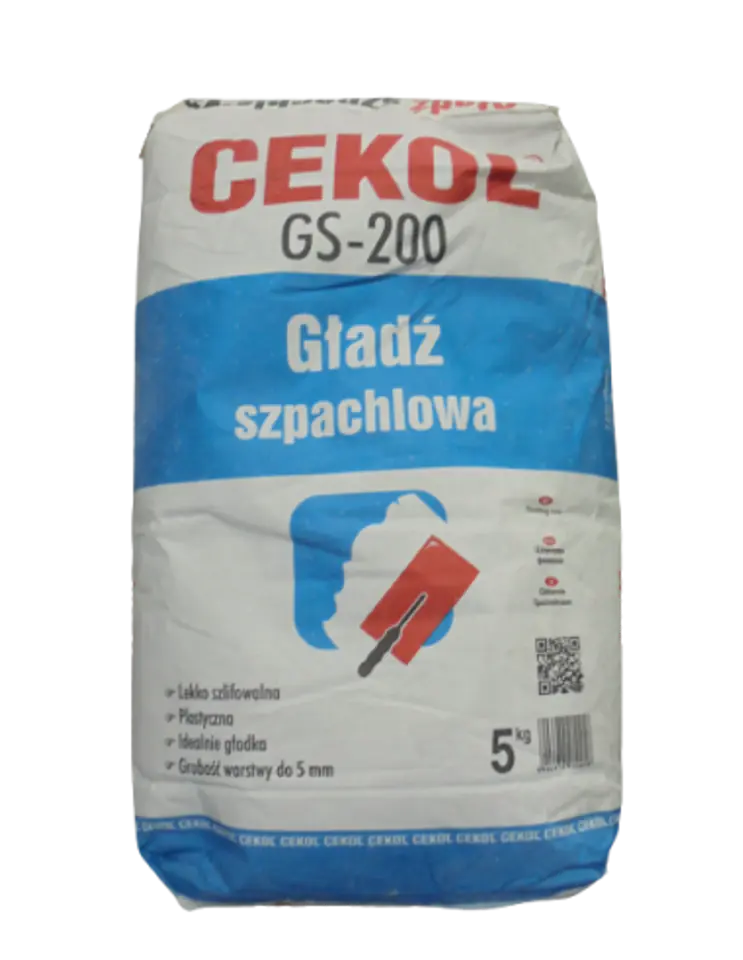 ⁨GŁADŹ SZPACHLOWA GS-200 CEKOL 5kg⁩ w sklepie Wasserman.eu