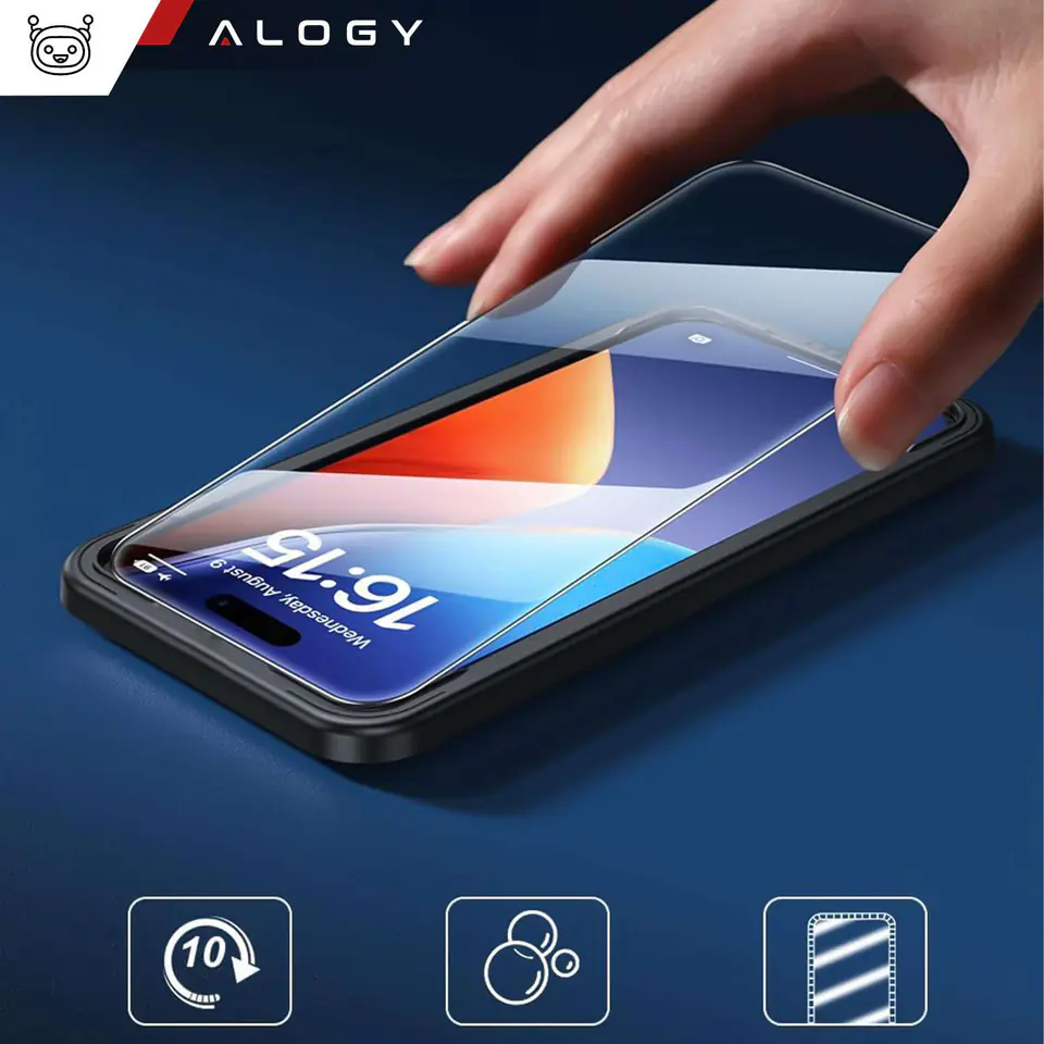⁨2x Szkło hartowane 9H do iPhone 15 Plus / 15 Pro Max na ekran Alogy Screen Protector PRO+⁩ w sklepie Wasserman.eu