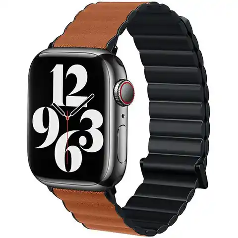 ⁨Beline pasek Apple Watch Magnetic Pro 42/44/45/49mm czarno/brązowy black/brown box⁩ w sklepie Wasserman.eu