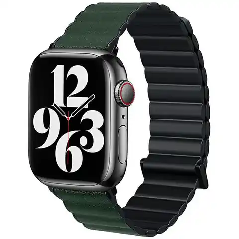 ⁨Beline pasek Apple Watch Magnetic Pro 42/44/45/49mm czarno/zielony  black/green box⁩ w sklepie Wasserman.eu