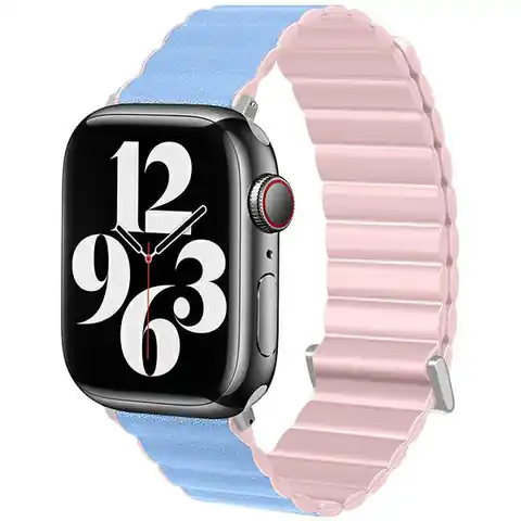 ⁨Beline pasek Apple Watch Magnetic Pro 42/44/45/49mm różowo/błękitny  pink/sierra box⁩ w sklepie Wasserman.eu