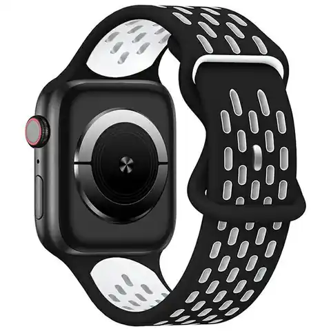 ⁨Beline pasek Apple Watch New Sport Silicone 38/40/41mm czarno-biały black/white box⁩ w sklepie Wasserman.eu