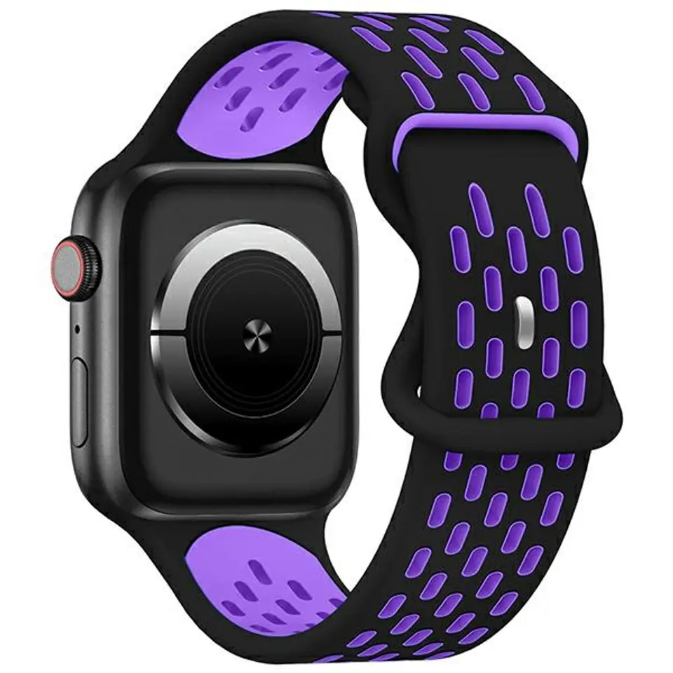 ⁨Beline pasek Apple Watch New Sport Silicone 42/44/45/49mm czarno-fioletowy  black/purple box⁩ w sklepie Wasserman.eu