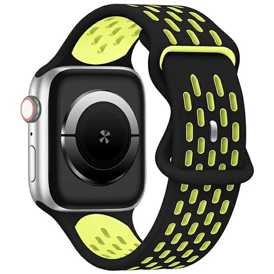 ⁨Beline pasek Apple Watch New SportSilicone 38/40/41mm czarno-żółty black/yellow box⁩ w sklepie Wasserman.eu