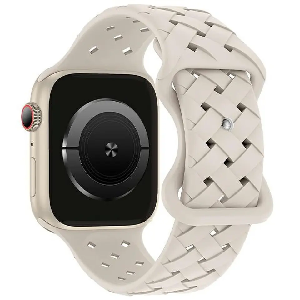 ⁨Beline pasek Apple Watch Silicone Woven 42/44/45/49mm beżowy /starlight box⁩ w sklepie Wasserman.eu