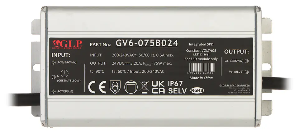 ZASILACZ IMPULSOWY GV6-24V/3.2A w sklepie Wasserman.eu