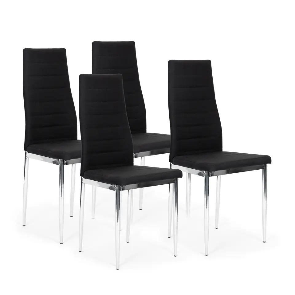 ⁨Krzesła zestaw 4 szt do salonu jadalni chromowane nogi ModernHome⁩ w sklepie Wasserman.eu