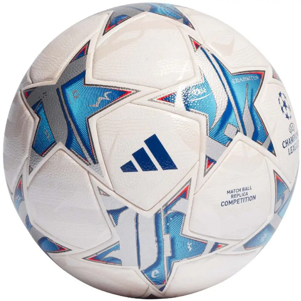 ⁨Piłka nożna adidas UCL Competition 23/24 Group Stage IA0940 (kolor Biały. Niebieski, rozmiar 5)⁩ w sklepie Wasserman.eu