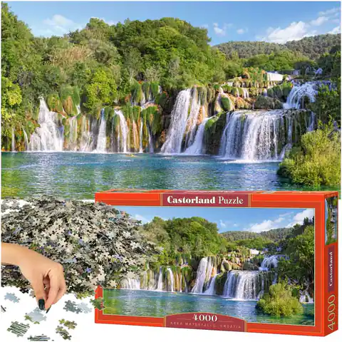 ⁨Puzzle układanka 4000 elementów Wodospady Krka Chorwacja 139 x 68 cm CASTORLAND⁩ w sklepie Wasserman.eu