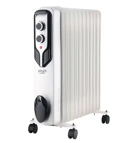 ⁨Adler | Oil-Filled Radiator | AD 7817 | Oil Filled Radiator | 2500 W | Number of power levels 3 | Suitable for rooms up to  m2 | White⁩ at Wasserman.eu