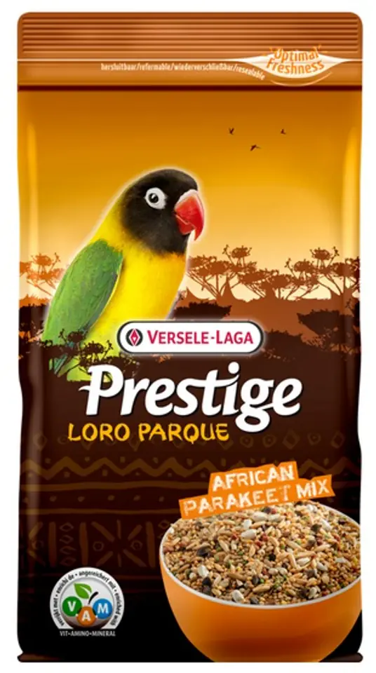 ⁨Versele-Laga Prestige African Parakeet Loro Parque Mix średnia afrykańska papuga (nierozłączka) 1kg⁩ w sklepie Wasserman.eu