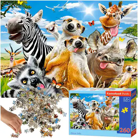 ⁨Puzzle układanka 260 elementów Afrykańskie zwierzęta 8+ CASTORLAND⁩ w sklepie Wasserman.eu