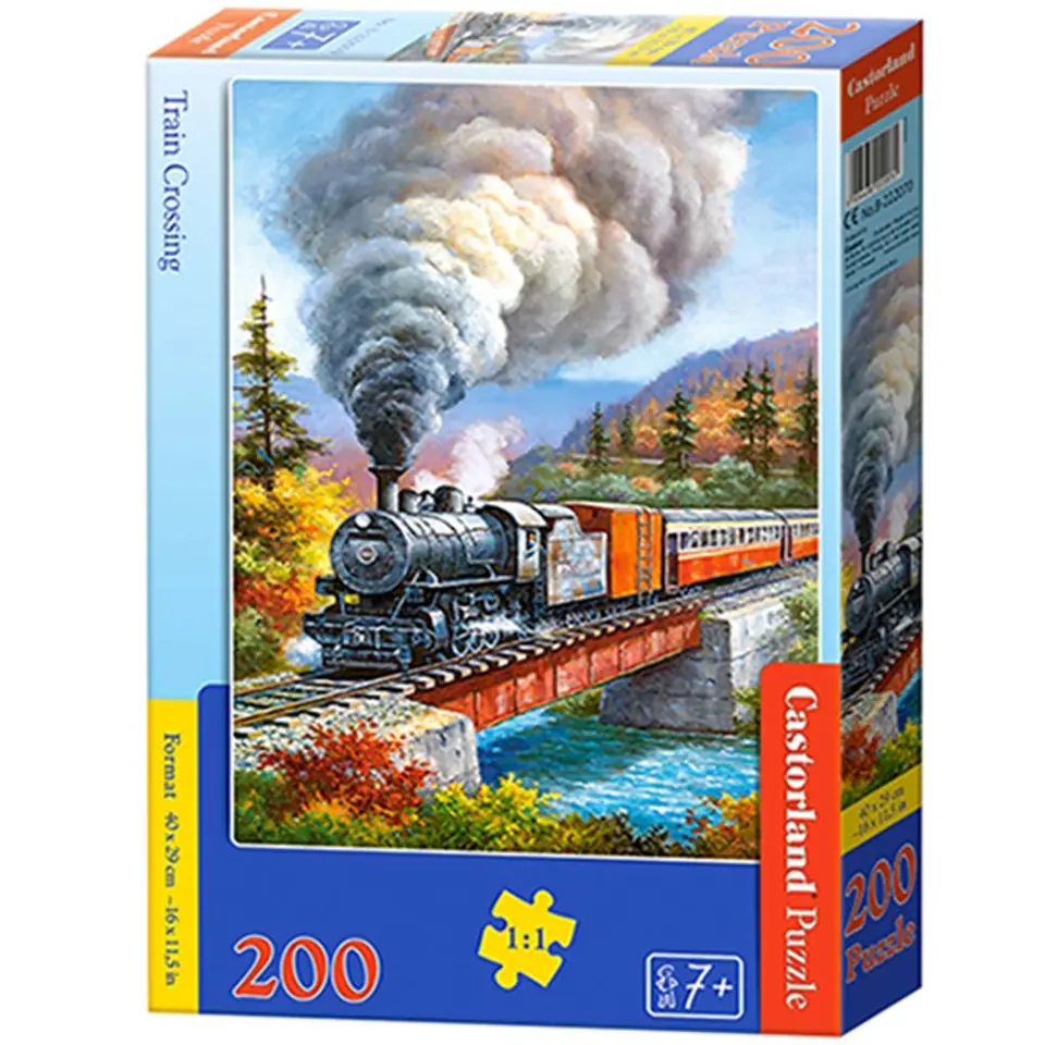 ⁨Puzzle układanka 200 elementów Pociąg 7+ CASTORLAND⁩ w sklepie Wasserman.eu