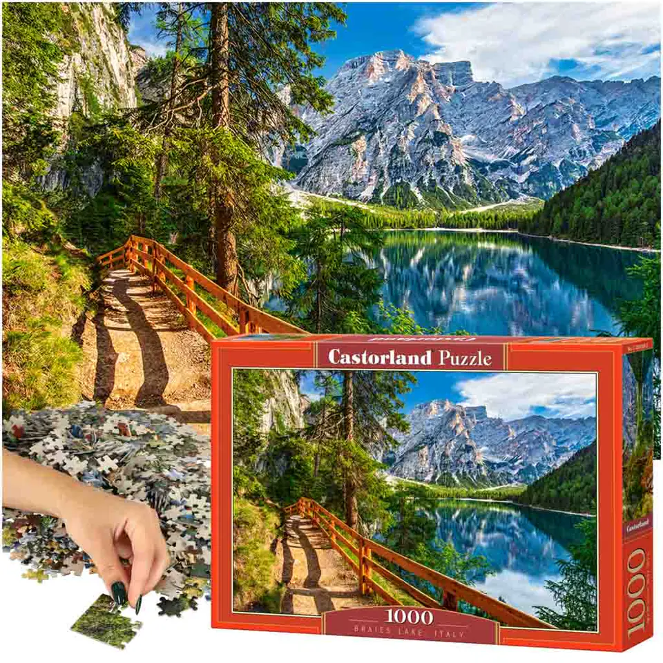 ⁨Puzzle układanka 1000 elementów Jezioro Braies Włochy 68 x 47 cm CASTORLAND⁩ w sklepie Wasserman.eu