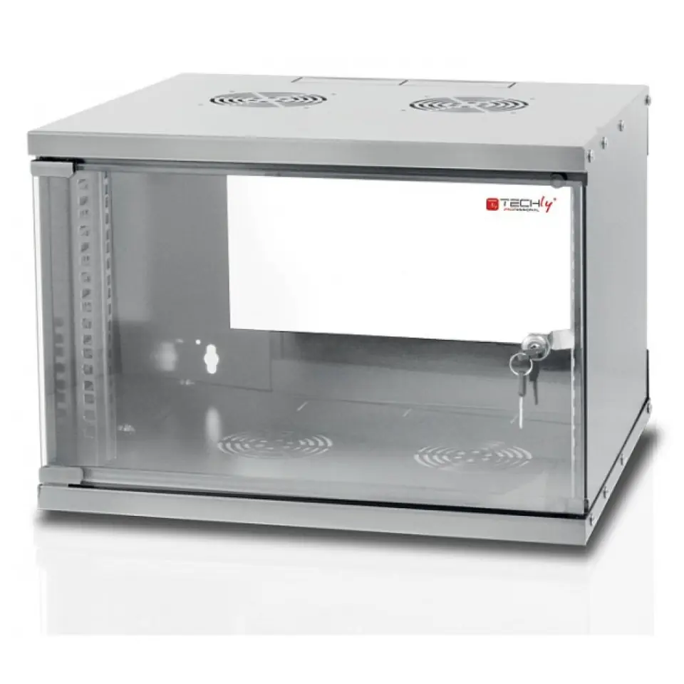 ⁨Techly Wall Rack Cabinet 19" 9U prof. 320 Grey Assembled⁩ at Wasserman.eu