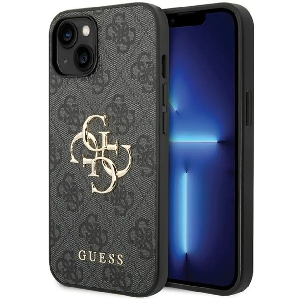 ⁨Guess GUHCP15M4GMGGR iPhone 15 Plus 6.7" szary/grey hardcase 4G Big Metal Logo⁩ w sklepie Wasserman.eu