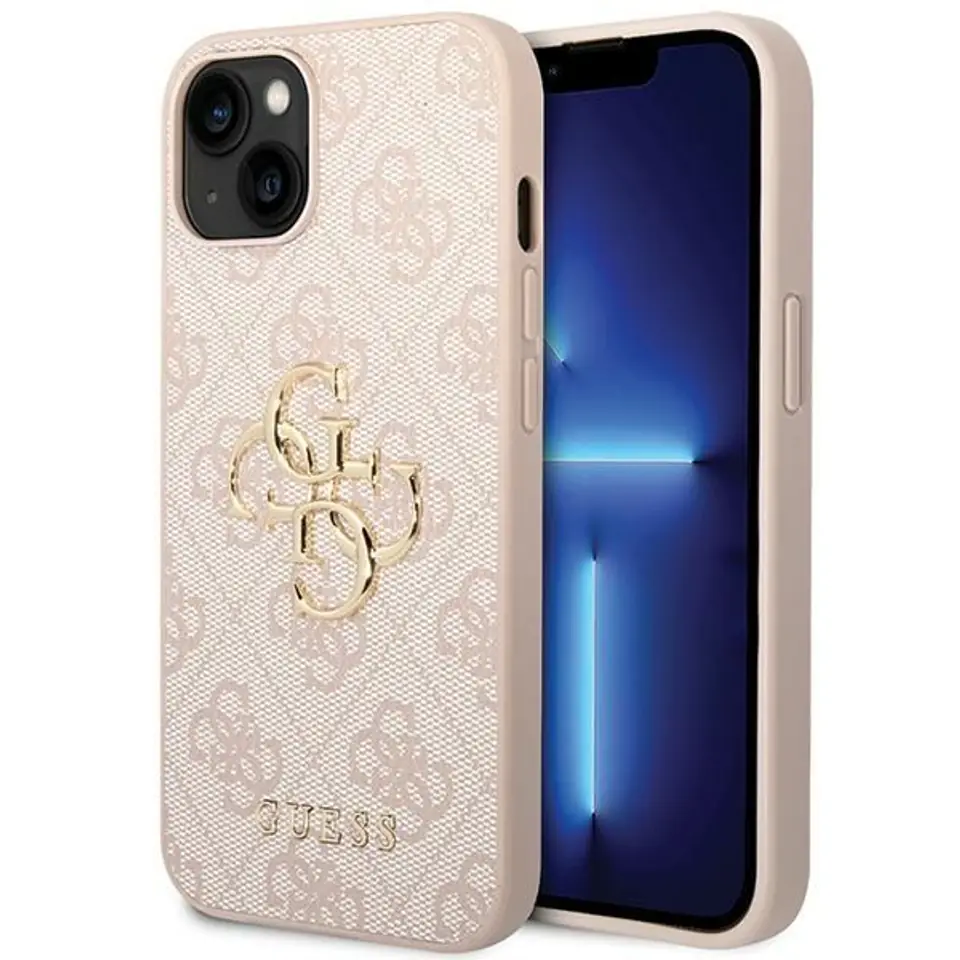 ⁨Guess GUHCP15S4GMGPI iPhone 15 6.1" różowy/pink hardcase 4G Big Metal Logo⁩ w sklepie Wasserman.eu