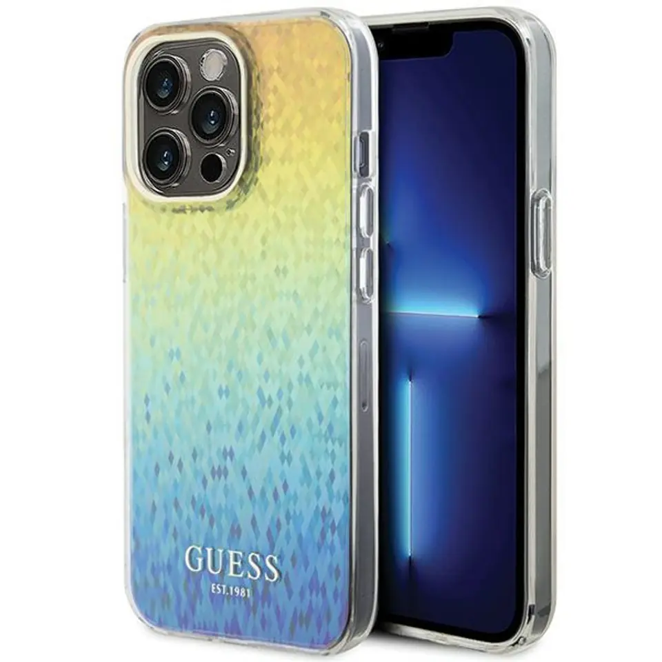 ⁨Guess GUHCP15XHDECMI iPhone 15 Pro Max 6.7" wielokolorowy hardcase IML Faceted Mirror Disco Iridescent⁩ w sklepie Wasserman.eu