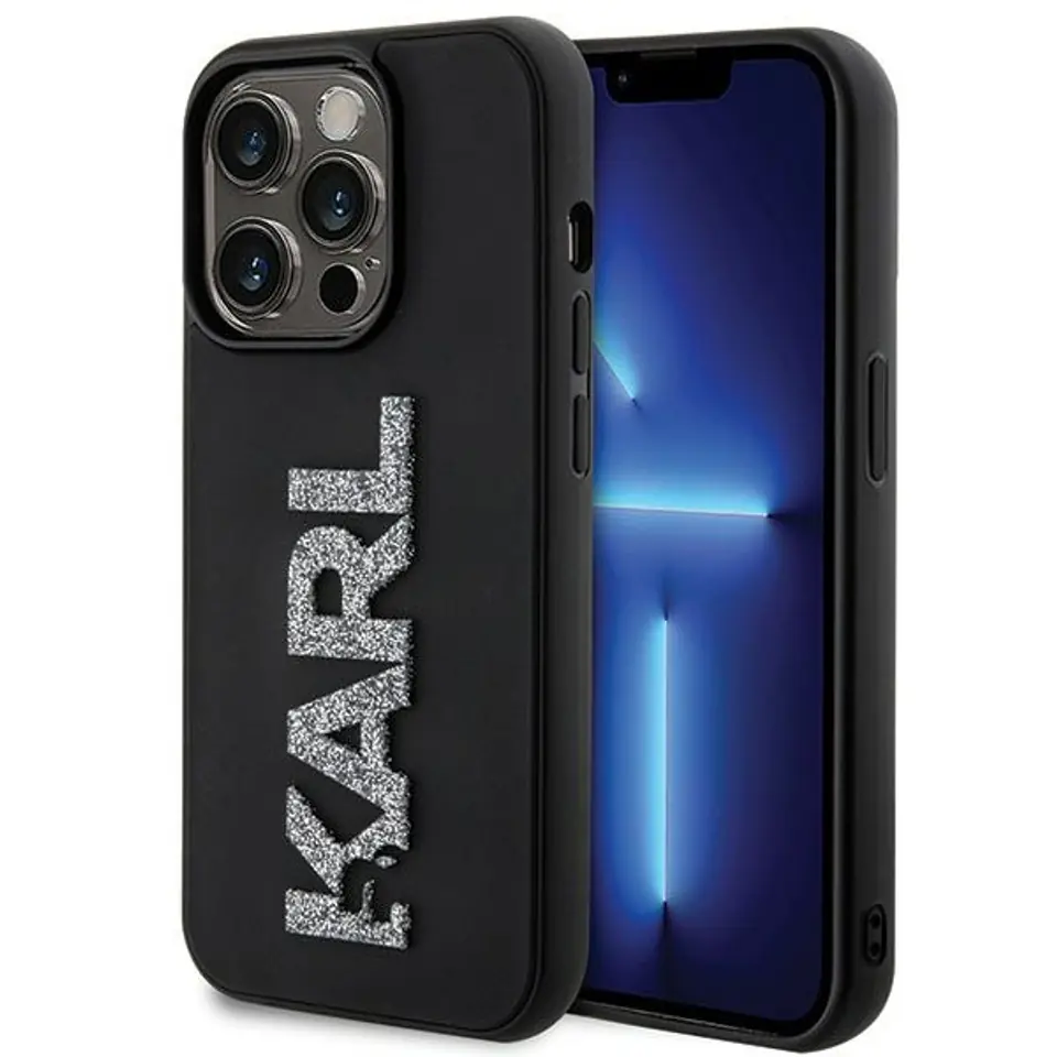 Karl Lagerfeld KLHCP15L3DMBKCK iPhone 15 Pro 6.1" czarny/black hardcase 3D Rubber Glitter Logo w sklepie Wasserman.eu