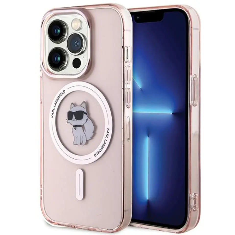 ⁨Karl Lagerfeld KLHMP15LHFCCNOP iPhone 15 Pro 6.1" różowy/pink hardcase IML Choupette MagSafe⁩ w sklepie Wasserman.eu