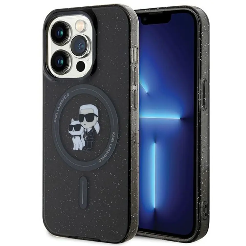 Karl Lagerfeld KLHMP15LHGKCNOK iPhone 15 Pro 6.1" czarny/black hardcase Karl&Choupette Glitter MagSafe w sklepie Wasserman.eu