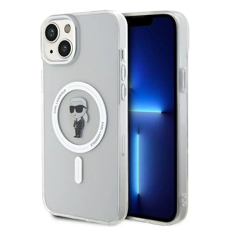 ⁨Karl Lagerfeld KLHMP15MHFCKNOT iPhone 15 Plus / 14 Plus 6.7" transparent hardcase IML Ikonik MagSafe⁩ w sklepie Wasserman.eu